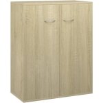Buffet bas - chne sonoma - 2 portes - meuble de rangement pour salon et chambre