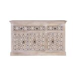 Buffet en bois de manguier - giner y colomer - 3 portes et tiroirs - finition naturelle - d�tails en ...