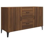 Buffet bas - dilwe - chne marron - 100x36x60 cm - bois dingnierie - 2 portes et 2 tiroirs