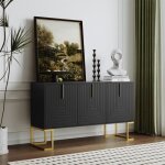 Buffet bas - dreammespace - 3 portes - mtal noir - tagres rglables - design moderne