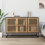 Buffet bas - duokon - rhododendro - noir - bois dingnierie - 2 portes - 105x30x65 cm