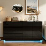Buffet bas avec �clairage led buffet cuisine meuble de rangement buffet moderne buffet bahut 2 portes ...