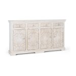 Buffet bas - giner y colomer - bois massif - blanc vieilli - 4 portes - 4 tiroirs