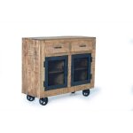 Buffet bas industriel - giner y colomer - bois de manguier - mtal - finition naturelle