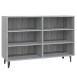 Buffet bas industriel - gris - sonoma gris - 6 tagres - bois dingnierie et mtal