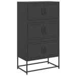 Buffet bas industriel noir - noir - 685x385x1235 cm - 6 compartiments - mtal