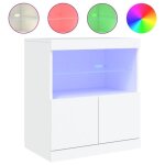 Buffet bas laqu blanc avec clairage led 60x37x67 cm