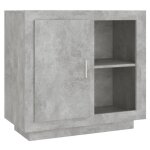 Buffet bas - meuble de salon - gris b�ton - 80x40x75 cm - 2 portes - design contemporain