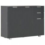 Buffet bas - magnifique - noir brillant - 2 tiroirs - 3 portes - meuble de sjour