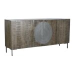 Buffet bas - 180 x 40 x 80 cm - métal et bois de manguier - couleur blanche - salle à manger Buffet bas - 180 x 40 x 80 cm - métal et bois de manguier - couleur blanche - salle à manger