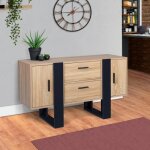 Idmarket buffet bas 105 cm phoenix bois et noir Idmarket buffet bas 105 cm phoenix bois et noir
