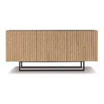 Buffet bas - ronda - chne clair - 180 cm - anthracite - pieds profils