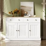 Buffet bas de salon - marque - modle - 3 portes - 2 tiroirs - design lgant - finition en relief