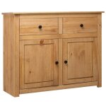 Buffet bas - vidaxl - pin solide - 2 tiroirs et 2 portes - style campagne