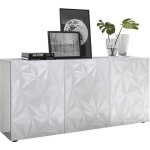 Buffet - blanc laqu brillant - 3 portes - parigi - l 181 x p 42 x h 84 cm