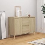Buffet en bois lgance avec 2 tiroirs et 2 portes 1035x35x70 cm chne sonoma