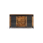 Buffet bas - giner y colomer - bois manguier - métal noir - style industriel - 2 portes coulissantes Buffet bas - giner y colomer - bois manguier - métal noir - style industriel - 2 portes coulissantes