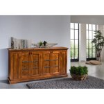 Buffet - bois massif dacacia laqu� (miel) - style colonial - oxford 0403