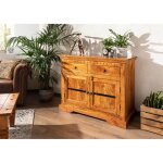 Buffet - bois massif dacacia laqu� (miel) - style colonial - oxford 0424