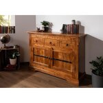 Buffet - bois massif dacacia laqu� (miel) - style colonial - oxford 0531