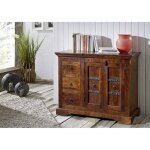 Buffet - bois massif dacacia laqu� (nougat) - style colonial - oxford 408