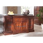 Buffet - bois massif dacacia laqu� (nougat) - style colonial - oxford 902