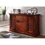 Buffet - bois massif dacacia laqu� - style colonial (nougat) - oxford 513