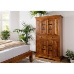 Buffet - bois massif dacacia laqu� (miel) - style colonial - oxford 0402