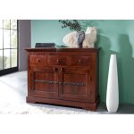 Buffet - bois massif dacacia laqu� (nougat) - style colonial - oxford 531