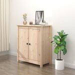 Buffet en bois massif de pin estink 70x35x80 cm - marron - meuble de sjour - adulte