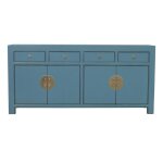 Buffet chinois arctic bleue gris - fine asianliving - meuble de s�jour - bois massif - porte(s) et tiroir(s) ...