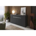 Cr�dence cirimido dmora en bois noir anthracite 170x40x85h cm