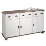 Buffet colmar commode bahut vaisselier meuble bas rangement avec 3 tiroirs et 3 portes en pin massif ...