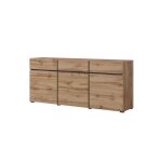 Buffet coloris chêne et noir 180cm collection havana. bahut design avec 3 portes et 3 tiroirs. Buffet coloris chêne et noir 180cm collection havana. bahut design avec 3 portes et 3 tiroirs.
