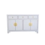 Buffet commode chinois pastel grey - fine asianliving - w140xd35 x h 85 cm - gris - blanc - adulte