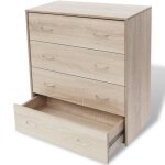 Buffet commode meuble de rangement - bahut bas avec 4 tiroirs 60 x 305 x 71 cm couleur de chne