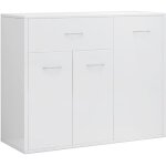 Buffet commode meuble de rangement - bahut bas blanc brillant 88x30x70 cm agglomr
