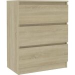 Buffet commode meuble de rangement - bahut bas chêne sonoma 60x35x76 cm aggloméré Buffet commode meuble de rangement - bahut bas chêne sonoma 60x35x76 cm aggloméré