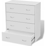 Buffet commode meuble de rangement - bonne qualit - bahut bas avec 4 tiroirs 60 x 305 x 71 cm blanc