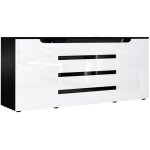Buffet commode sylt v2 - vladon - noir mat - blanc haute brillance - 72 cm - buffet bas - salon Buffet commode sylt v2 - vladon - noir mat - blanc haute brillance - 72 cm - buffet bas - salon