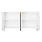 Buffet contemporain blanc bahut moderne avec poign�es dor�es et �tag�res r�glables meuble de rangement ...