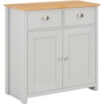 Buffet contemporain commode meuble bas rangement - gris - 79 x 35 x 81 cm