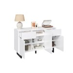 Buffet contemporain avec tiroirs et portes - meuble de rangement pour salon ou salle � manger - blanc ...