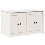 En solde buffet de cuisine( 1 pc) meuble bas / armoire rangement blanc 106x55x64 cm bois de pin massif ...