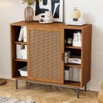 Buffet de cuisine 100x37x90 cm avec 2 portes coulissantes buffet avec �tag�re r�glable buffet en bois ...