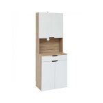 Buffet de cuisine avec 2 placards et 1 tiroir coloris ch�ne / blanc - longueur 60 x profondeur 40 x hauteur ...