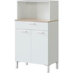 Calicosy - buffet de cuisine 2 portes et 1 tiroir kira - l72 x h126 cm - blanc Calicosy - buffet de cuisine 2 portes et 1 tiroir kira - l72 x h126 cm - blanc