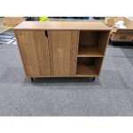 Buffet de cuisine avec 2 portes costway etag�res r�glables kit anti - basculement meuble de bar � caf� ...