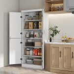 Buffet de cuisine parfait pour votre cuisine avec 4 portes style moderne dimensions : 76 x 40 x 177 cm ...