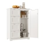 Buffet de cuisine - bealife - meuble rangement - 4 tiroir - 1 porte - 3 niveaux - meuble bas - salon ...